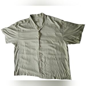 TOMMY BAHAMA Green 100% Silk Short Sleeve Camp Shirt | SZ XXL